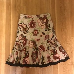 Ann Taylor petite floral skirt 100% cotton